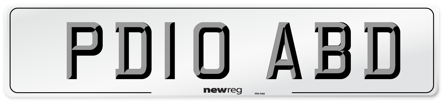 PD10 ABD Number Plate from New Reg